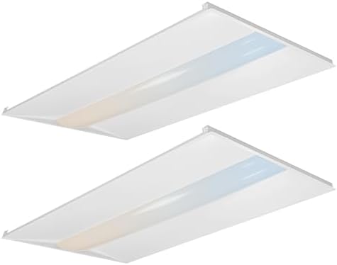 2x4 LED Troffer Light with Emergency Backup Battery, ETL 2PK by HaloitteLighting