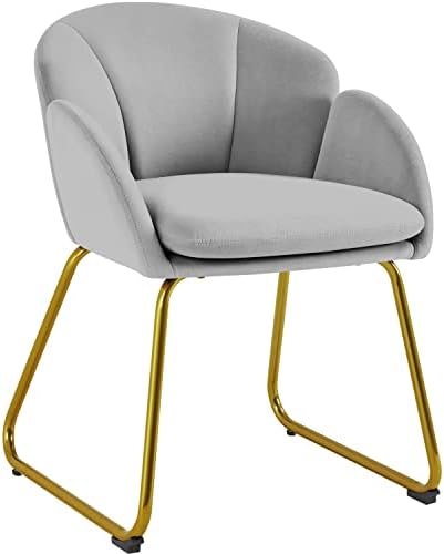Yaheetech Flower Shape Vanity Chair with Petal Armrests, Gray by Yaheetech