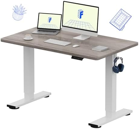 FLEXISPOT EN1 48"x30" One-Piece Standing Desk, Gray Wood by Unknown