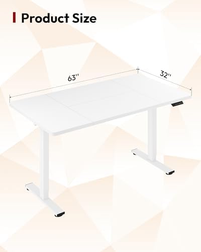 SANODESK 63''x32'' Large Electric Computer Height Adjustable Standing Desk - Image 2