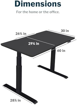 Vari Classic Electric Standing Desk – 60x30 – Black/Black - Image 2