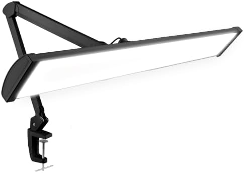 Neatfi Pro LED Task Lamp with Clamp | CRI 95 | 50W | 342 LED Beads | 4,500 Lumens | Touch Dimming | 6500K Daylight | Desk Light for Reading, Crafting & Home Office Use (Black-6, 31.8-Inch Wide Shade) by Neatfi
