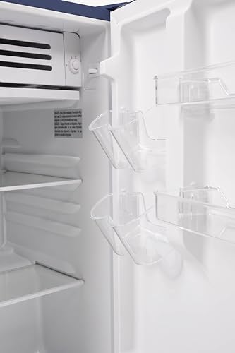 Frigidaire Mini Refrigerator, Compact Freezer Compartment, Adjustable Thermostat Control, Reversible Door, Contemporary Series, 4.5 cu ft, Blue - Image 7