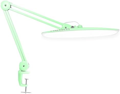 Neatfi XL 2200 Lumens 24W LED Desk Lamp – Shadow-Free Task Lighting | 4-Level Dimming | Home Office & Crafts Use | 20-Inch Wide Head (Midnight Green, Non-CCT with Clamp) by Neatfi
