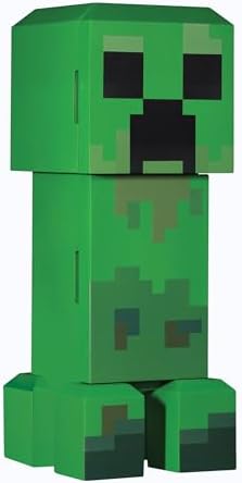Minecraft Legends Creeper Mini Fridge – 12 Can 8L Portable Cooler with LED Lights, AC/DC Power & Removable Shelves for Gaming Rooms, Dorms & Offices by Minecraft