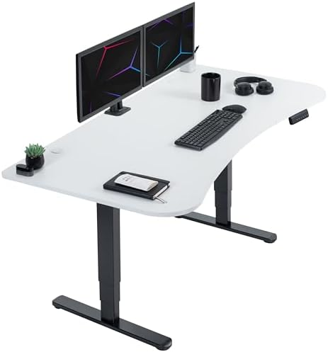 VIVO White 63 x 32 in Standing Desk, DESK-KIT-2B1W by VIVO