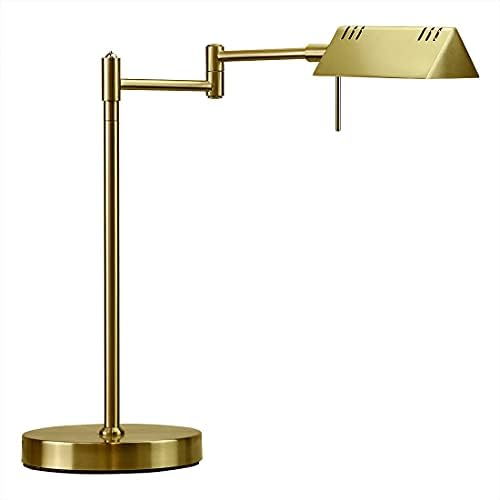O'Bright LED Pharmacy Table Lamp, Full Range Dimming, 12W LED, 360 Degree Swing Arms, Desk, Reading, Craft, Work Lamp, ETL Tested, Antique Brass (Gold) by OBright