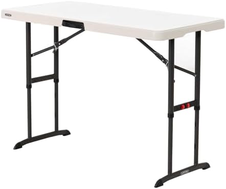 LIFETIME 80387 4-Foot Commercial Adjustable Folding Table, Almond by Lifetime