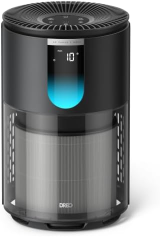 DREO Air Purifier for Home, Up to 1176 ft², HEPA Sleep Mode, Air Purifiers for Large Room & Bedroom, Pets, Smoke, Dust, Pollen & Odors, PM2.5 Monitor, Auto & Turbo Mode, 4 Speeds, DR-HAP009 (Dreo 539) by DREO