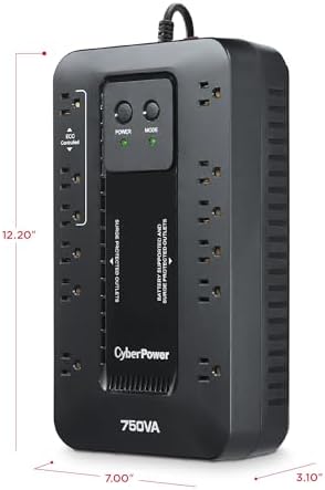 CyberPower EC750G Ecologic UPS Battery Backup and Surge Protector - Image 4