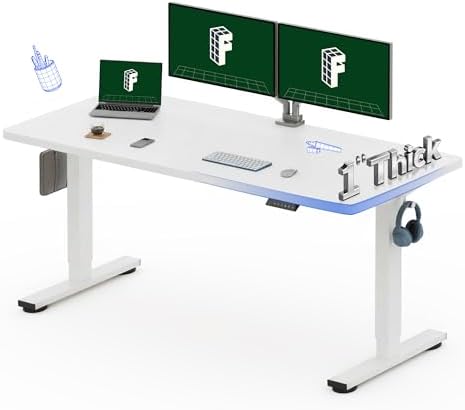 FLEXISPOT 60"x24" Electric Standing Desk, White by Unknown