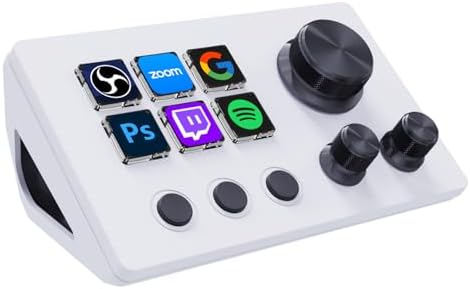 TreasLin VSDinside Streaming Controller Deck Visual Shortcut Keyboard with 12 Customizable Macro Keys to Trigger Actions in OBS Twitch YouTube for Content Creators Streaming Gaming Compatible with PC & Mac N3 White by TreasLin