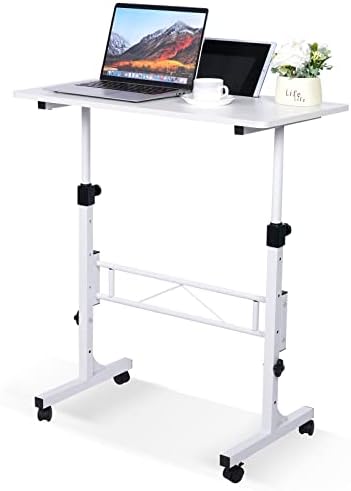 KLSMYHOKI Standing Desk Adjustable Height, Mobile Stand Up Desk with Wheels by KLSMYHOKI
