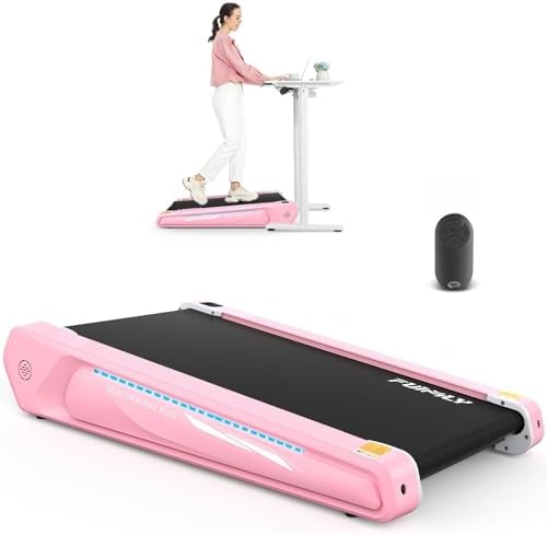 FUNMILY Smallest Walking Pad with 5% Incline, 2 in 1 Under Desk Treadmill for Home Office, 2.5 HP Mini Compact Walking Treadmill, Installation-Free/300lbs Weight Capacity/Unique Lighting Design by FUNMILYSportsFitnessCardioTraining