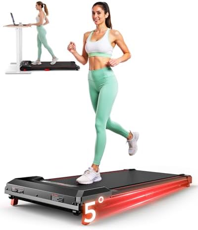 Walking Pad with Incline,XBD Under Desk Treadmill for Home Small Office,2.5HP Low Noise Portable Treadmill with 330 Lbs Capacity,Remote Control and LED Display by XBD