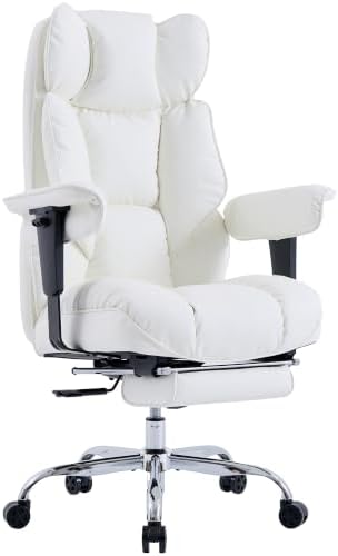 Efomao Executive Office Chair 400lbs,White Big and Tall Desk Chair by OFFICECHAIR