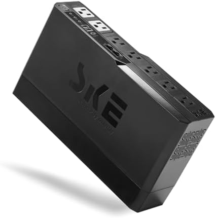 SKE VL425 425VA/240W UPS Battery Backup and Surge Protector - Uninterruptible Power Supply with AVR, 7 Outlets, USB and Type-C Charging, RJ45 Port for Computer, Router, Modem, and Home Office Devices - Image 7