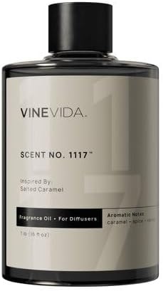 VINEVIDA [16 Fl Oz] Scent NO. 1117 Fragrance Oil for Cold Air Diffusers, Aromatic Notes of Caramel Spice, Salt, Sugar, Rum & Vanilla Essential Oils for Diffuser Oil Refill & Air Freshener Spray by VINEVIDA