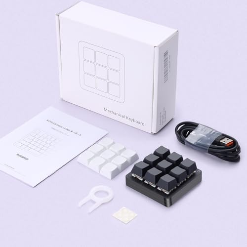 Koolertron 9-Key One-Handed Macro Mechanical Keyboard, Pink LED - Image 6