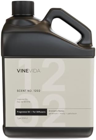 VINEVIDA [128 Fl Oz] Scent NO. 1202 Fragrance Oil for Cold Air Diffusers, Aromatic Notes of Mint, Nutmeg & Patchouli Essential Oils for Diffuser Oil Refill & Air Freshener Room Spray by VINEVIDA