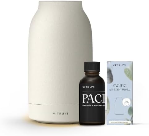 Vitruvi Air Cordless Diffuser with Pacific Natural Scent Refill, Waterless, Rechargeable, up to 1500 Sq Ft - Portable Aromatherapy Essential Oil Diffuser by Unknown