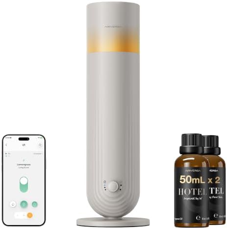 Airversa U1 Smart Hotel Waterless Diffuser with 100mL Oils Kit, Beige Gray by Airversa