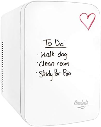 Cooluli Vibe Mini Fridge for Bedroom - With Cool Front Magnetic Whiteboard - 15L Portable Small Refrigerator for Travel, Car & Office Desk - Plug In Cooler & Warmer for Food, Drinks & Skincare (White) by CooluliPortableMultipurposeMiniFridges