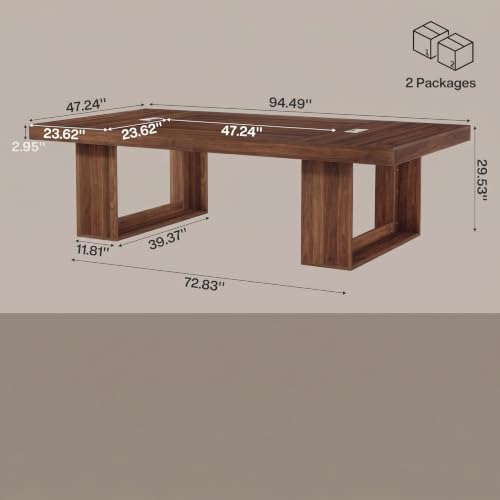 Tribesigns 94.5" Executive Desk, Large Office Desk with 2 Cable Grommets - Image 2