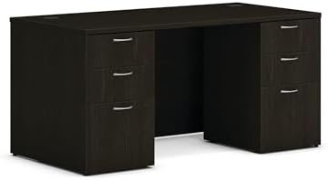HON MOD Computer Desk, Office Desk with 6 Drawers, Java Oak by HON