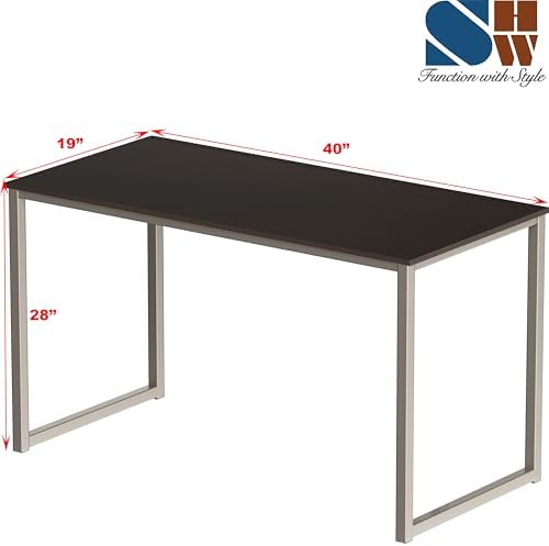 SHW Mission 40-Inch Home Office Computer Desk, Espresso - Image 3