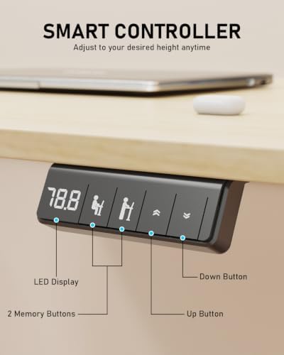 32" Small Rolling Electric Standing Desk Adjustable Height for Home Office - Image 7