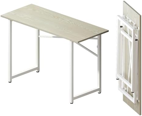 Lutown-Teen 47 inch Folding Desk, Natural and White by Lutown-TeenHome