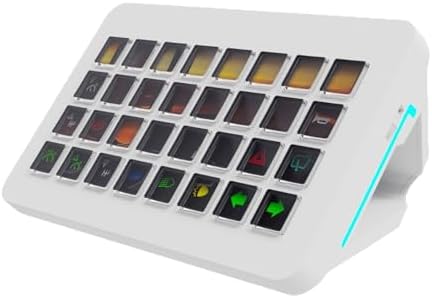 LICAEVEY Stream Control Deck with 32 LCD Keys, Programmable Macro Keyboard, Custom Visual Shortcut Controller for PC Live Streaming (White) by LICAEVEY