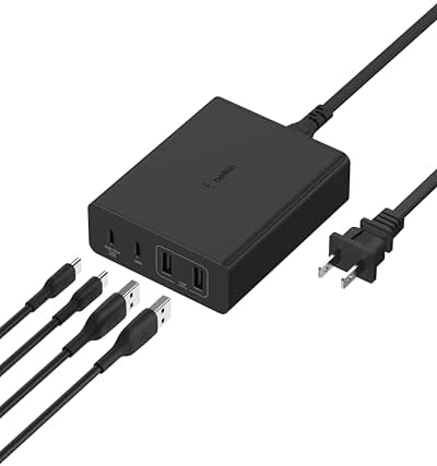 Belkin 108W GaN 4-Port Desktop Charging Station, USB C and USB A by Unknown