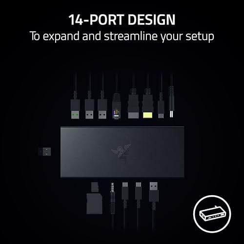 Razer USB 4 Dock, 14 Ports, Windows & Mac Compatible, Black - Image 3