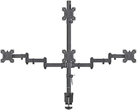 Suptek Quad LED LCD Monitor Stand up Desk Mount Extra Tall 31.5 inch Pole Heavy Duty Fully Adjustable Stand for 4 (3+1) / Four Screens up to 27 inch (MD6864) by suptek