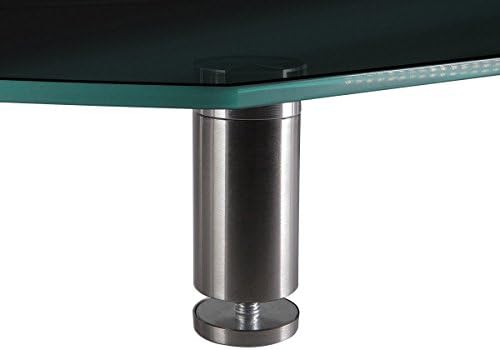 Monoprice Medium Multimedia Desktop Stand, Black Glass (27.6" x 12.2" x 3") - Stand & Riser, Laptop Stand, Desktop TV Stand, Dual Monitors w/ Height Adjustable Legs - Workstream Collection (116360), 25.6" x 11.0" - Image 4