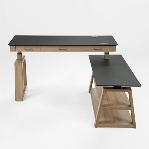 EUREKA ERGONOMIC L Shaped Standing Desk Ark EX, 60in Executive Adjustable Height Office Desk with Drawers,Computer Desk with Storage, Modern Executive Home Office,Oak Grey - Image 5