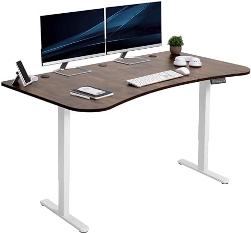 VIVO Rustic Vintage Brown 60 x 24 in Standing Desk, DESK-KIT-E2W1N by VIVO