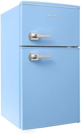 Avanti Mini Fridge with Freezer Retro Design Compact Refrigerator for Home Office or Dorm, Features Dual Doors Removable Shelves Manual Defrost and Mechanical Adjustable Temp Control, 3.1-Cu.Ft, Blue by AvantiProducts