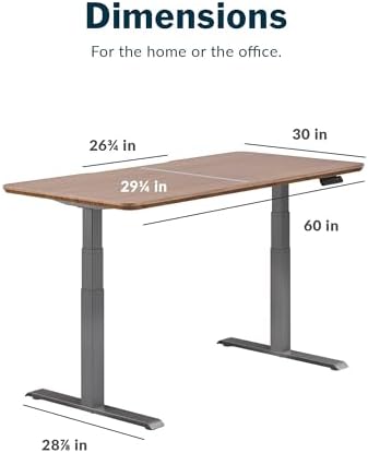 Vari Classic Electric Standing Desk – 60x30 – Walnut/Slate - Image 2