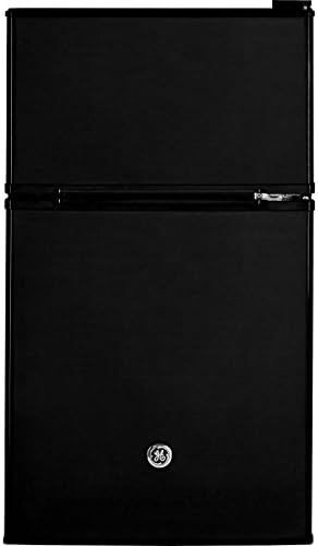 GE Double-Door Mini Fridge, Freestanding Compact Refrigerator with Freezer, 3.1 Cu Ft, Black, GDE03GGKBB by Unknown