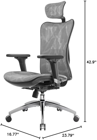 SIHOO M57 Ergonomic Office Chair, Mesh Back Desk Chair with 3D Armrests - Image 3