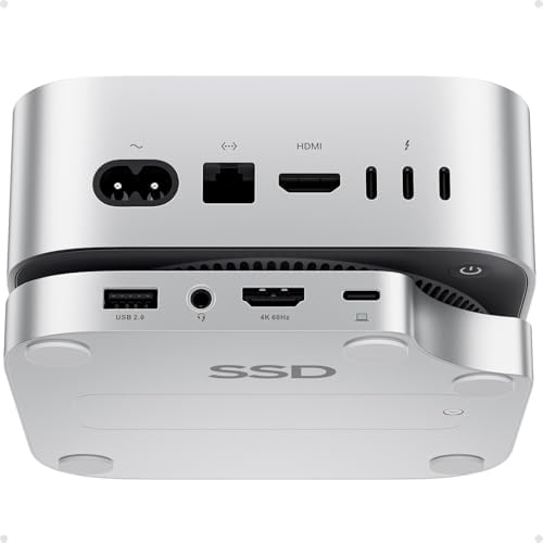 Mac mini M6, M5 Pro, M4/ M4 Pro Hub & Dock with HDMI 4K & 8TB M.2 SSD Case by PULWTOP