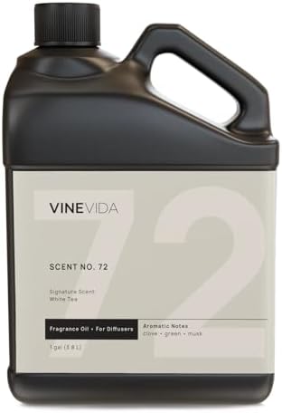 VINEVIDA White Tea Fragrance Oil for Cold Air Diffusers - (128 Fl Oz) - Essential Oils for Diffuser Oil Refill & Air Freshener Room Spray by VINEVIDA