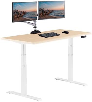 Vari ComfortEdge Electric Standing Desk – 60x30 – Light Wood/White by Unknown