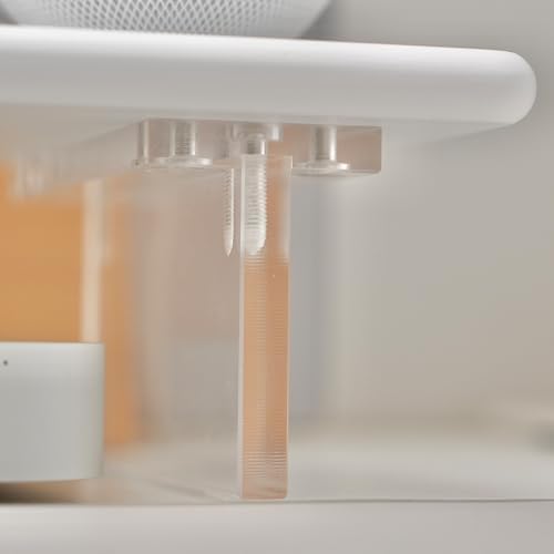 Bamboo Monitor Stand Riser, Natural Desk Shelf with Acrylic Legs - Image 6
