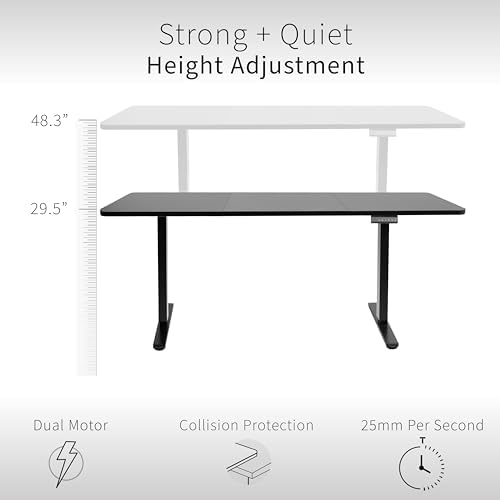 VIVO White/Light Wood 71 x 30 in Standing Desk, DESK-KIT-E2B7WC - Image 3