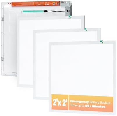 4 Pack 2x2 LED Flat Panel Light with Emergency Battery Backup by VocgoUULighting