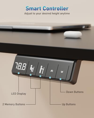 32" Small Rolling Electric Standing Desk Adjustable Height for Home Office - Image 7